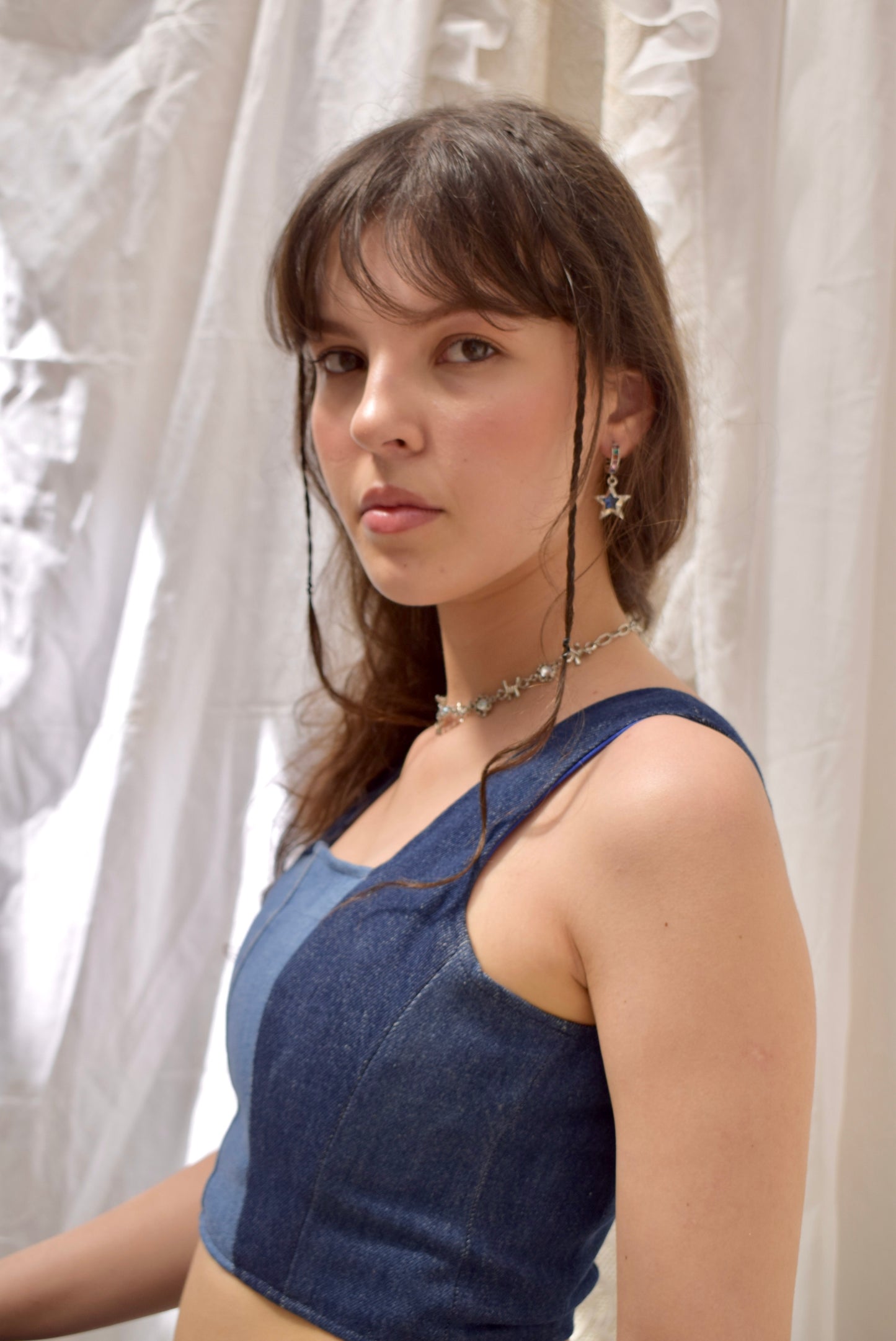 Denim corset