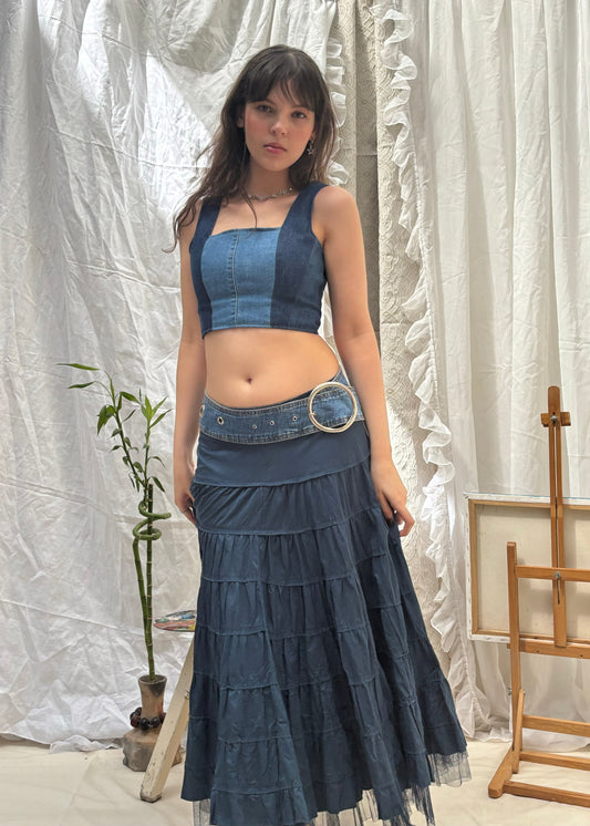 Denim corset